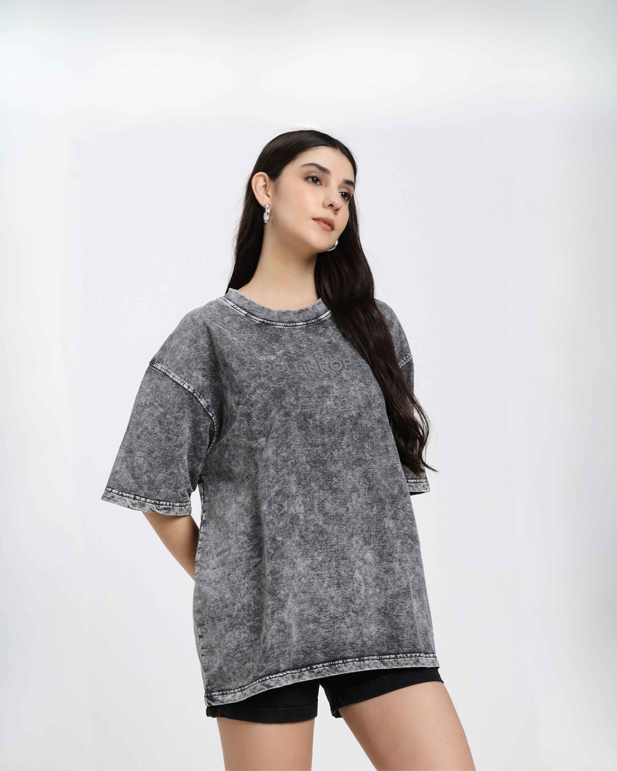 Grey Oversized Female T-shirt