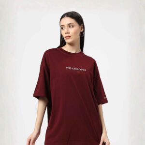 Maroon Oversized Tshirt Trendy And Comfortable Maroon T-shirt Female